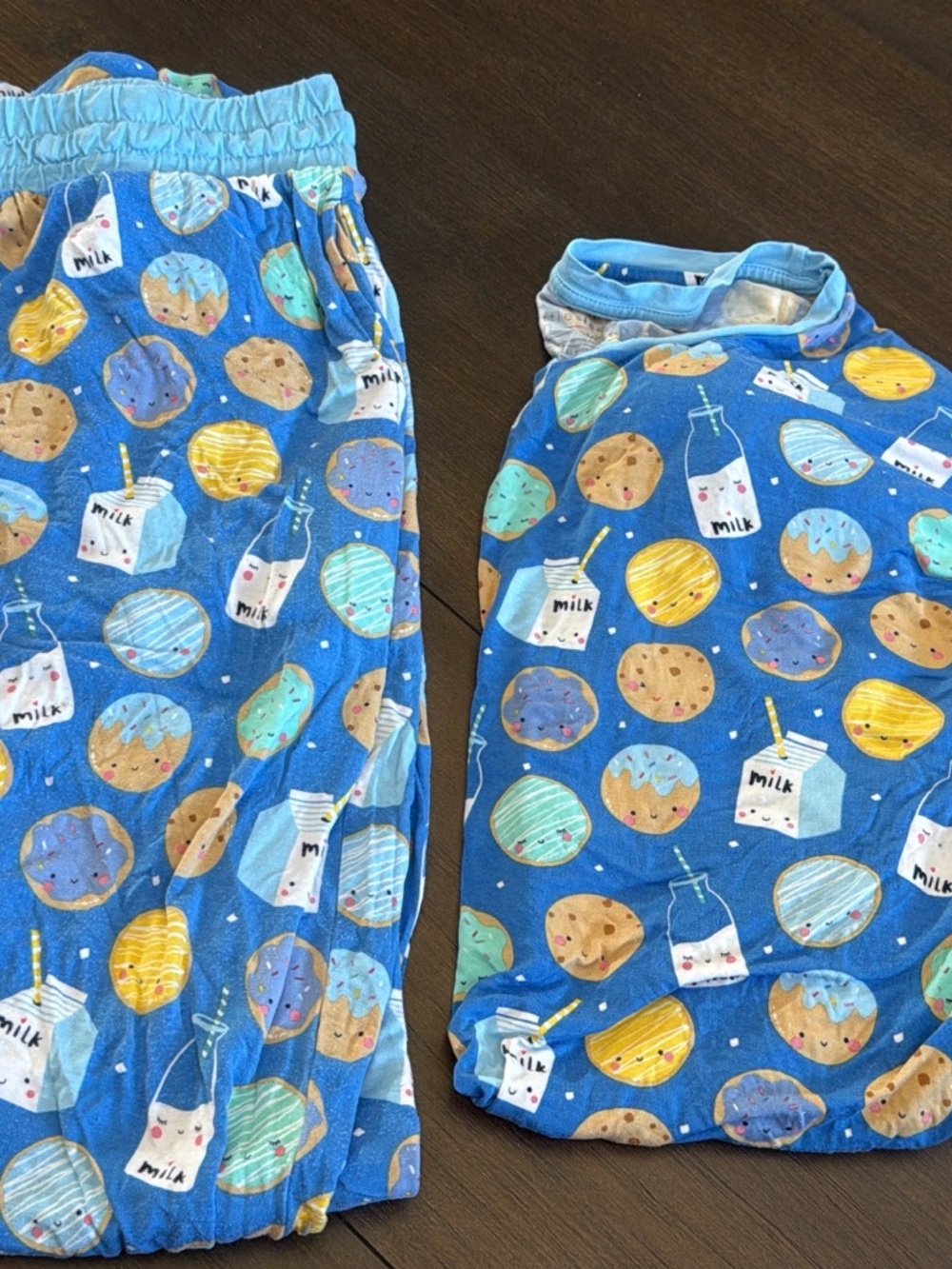 Little Sleepies Blue Cookie & Milk Men's Pajama Set